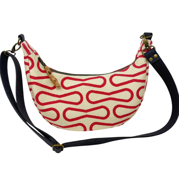Sling Bag, Organic Cotton Pink Retro Loop