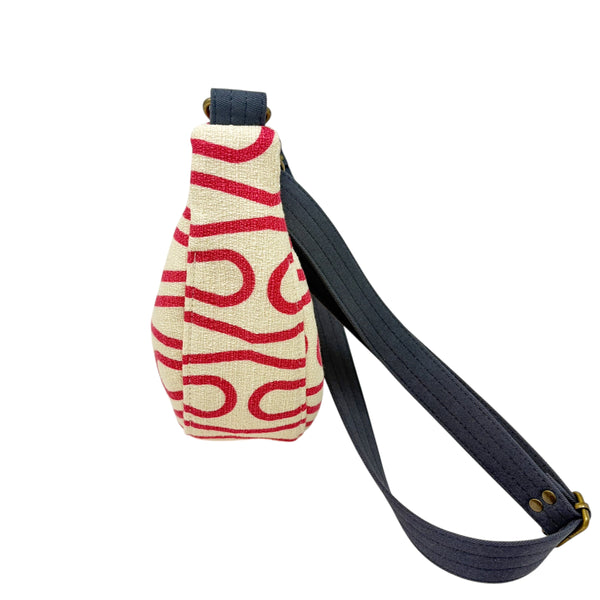 Sling Bag, Organic Cotton Pink Retro Loop