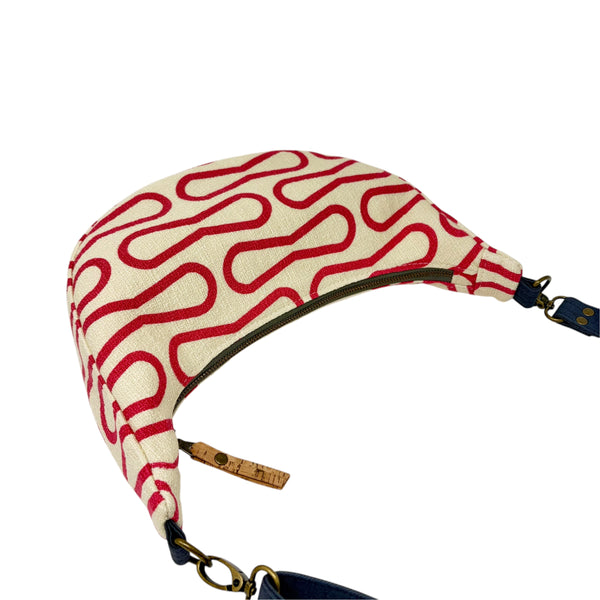 Sling Bag, Organic Cotton Pink Retro Loop