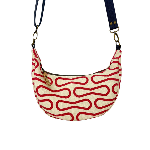 Sling Bag, Organic Cotton Pink Retro Loop