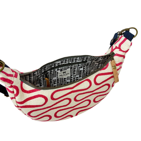 Sling Bag, Organic Cotton Pink Retro Loop
