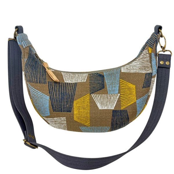 Sling Bag, Organic Cotton Brown Shaded