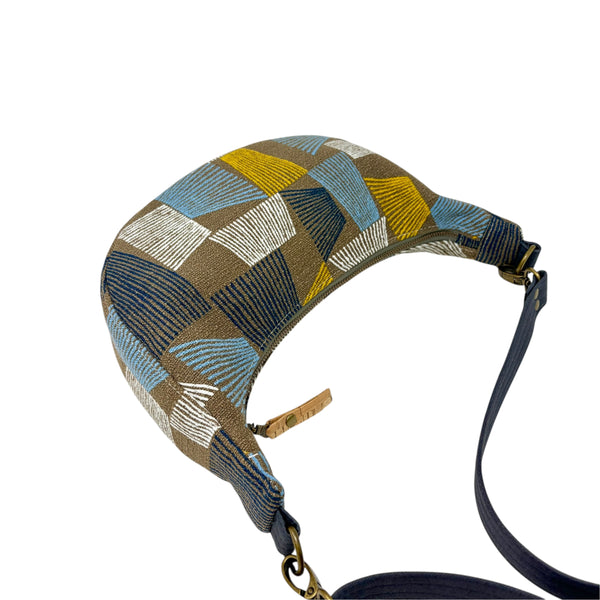 Sling Bag, Organic Cotton Brown Shaded