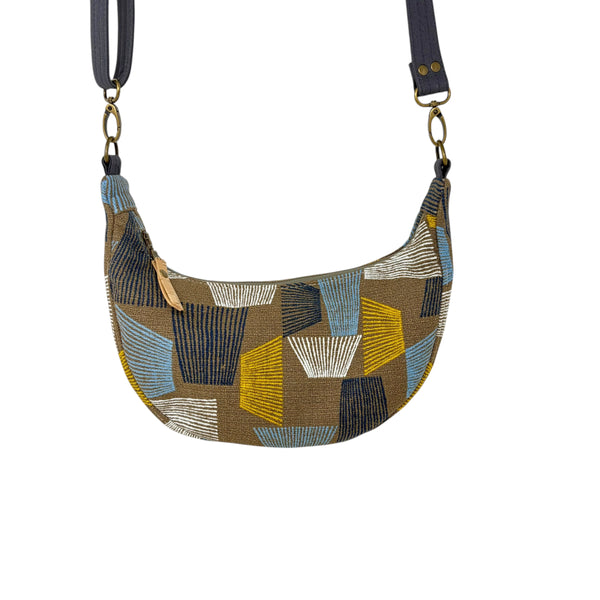 Sling Bag, Organic Cotton Brown Shaded