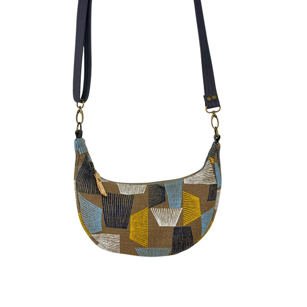 Sling Bag, Organic Cotton Brown Shaded
