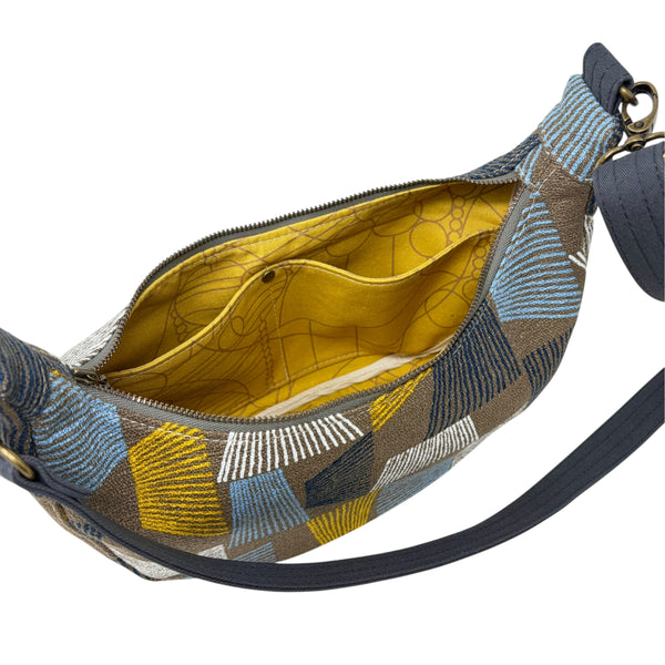Sling Bag, Organic Cotton Brown Shaded