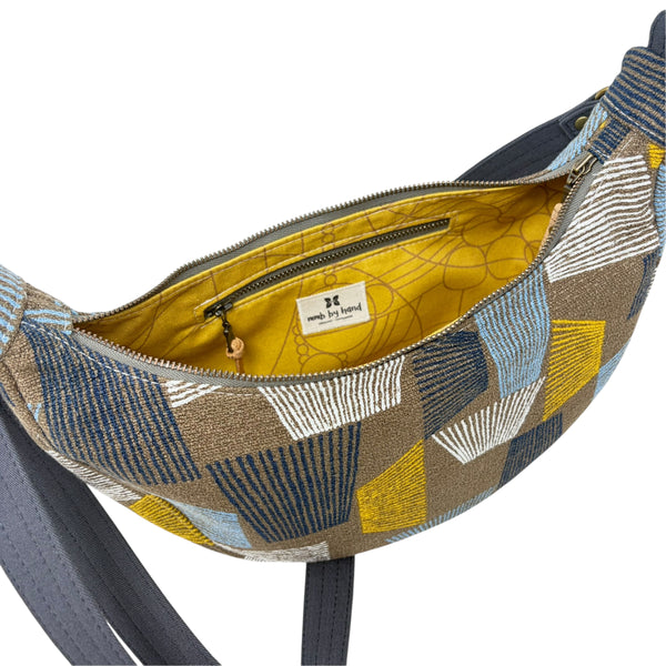 Sling Bag, Organic Cotton Brown Shaded