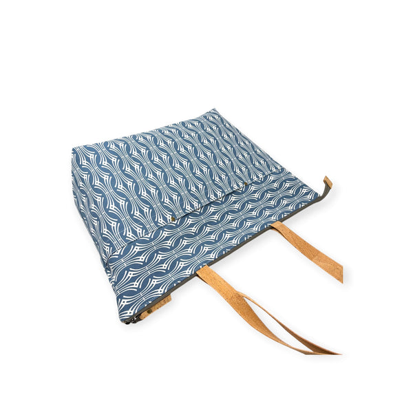 Large Tote, Organic Cotton Blue Hadia