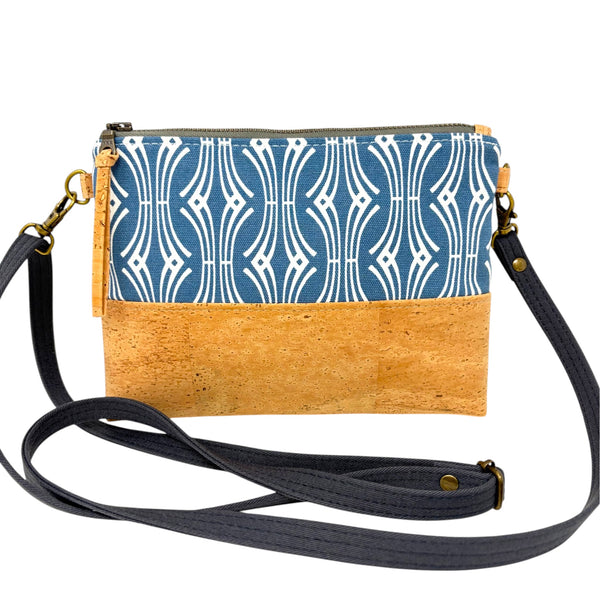 Organic & Cork Mini Crossbody - Blue Hadia