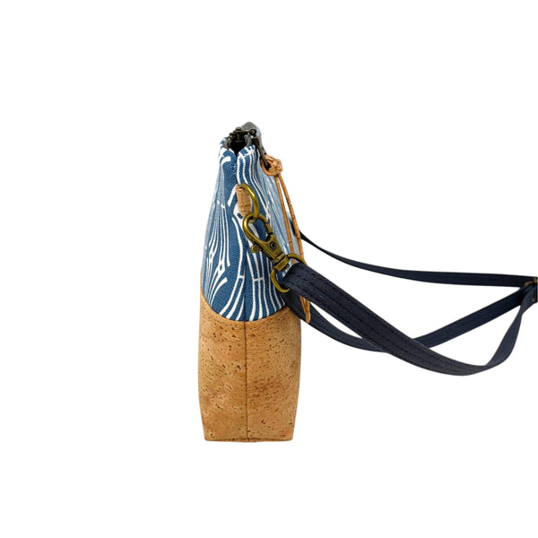 Organic & Cork Mini Crossbody - Blue Hadia