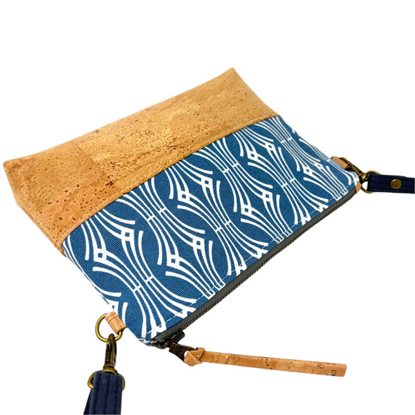 Organic & Cork Mini Crossbody - Blue Hadia