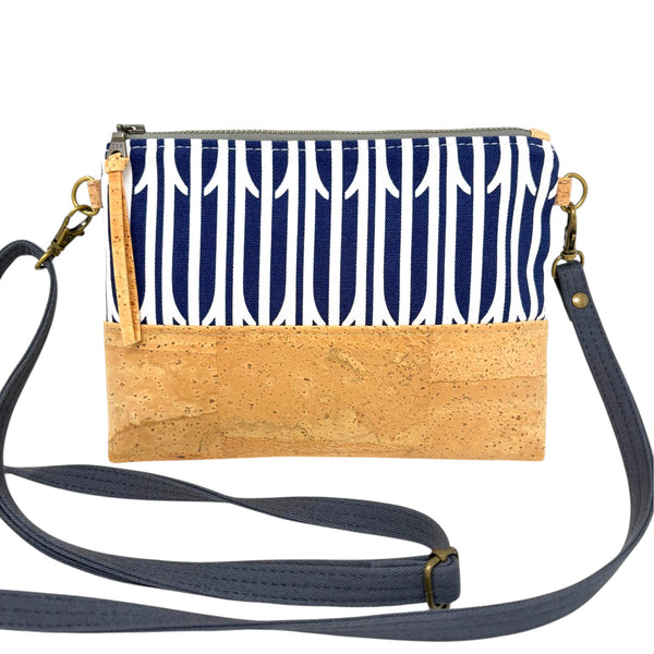 Organic & Cork Mini Crossbody - Navy Aaliyah