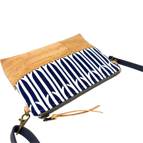 Organic & Cork Mini Crossbody - Navy Aaliyah