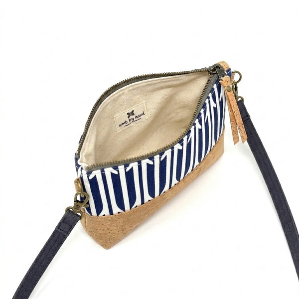 Organic & Cork Mini Crossbody - Black & White