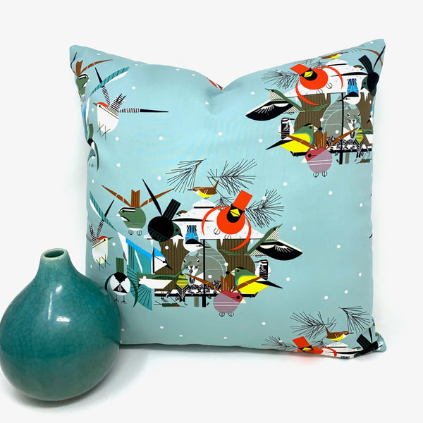 Throw Pillow Cover Charley Harper Christmas Card