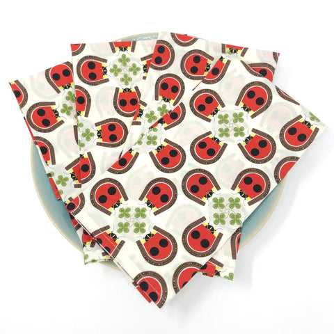 Organic Napkins - Set of 4 Charley Harper Lucky Ladybug