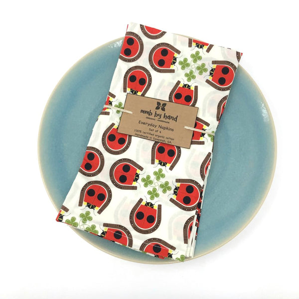 Organic Napkins - Set of 4 Charley Harper Lucky Ladybug