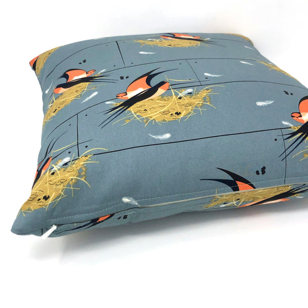 Throw Pillow Cover Charley Harper Graphite Barn Swallow