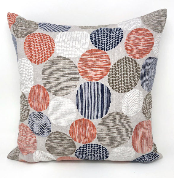 Throw Pillow Cover Barkcloth Stepping Stones