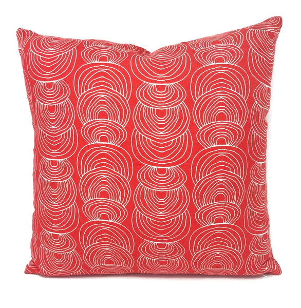 Throw Pillow Cover Red Ripple
