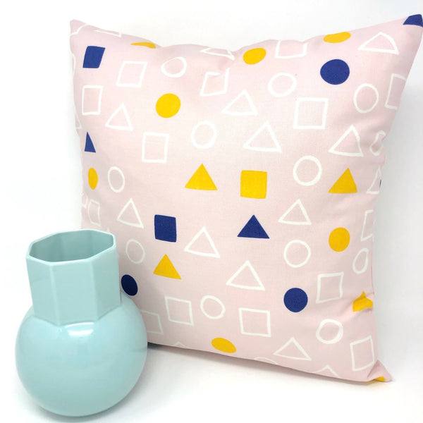 Throw Pillow Cover Pink Geometry
