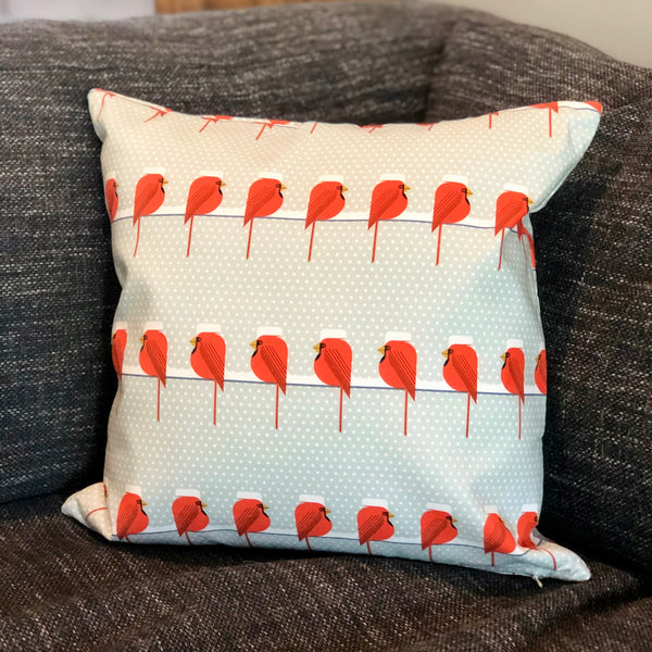 Throw Pillow Cover Charley Harper Cool Cardinals