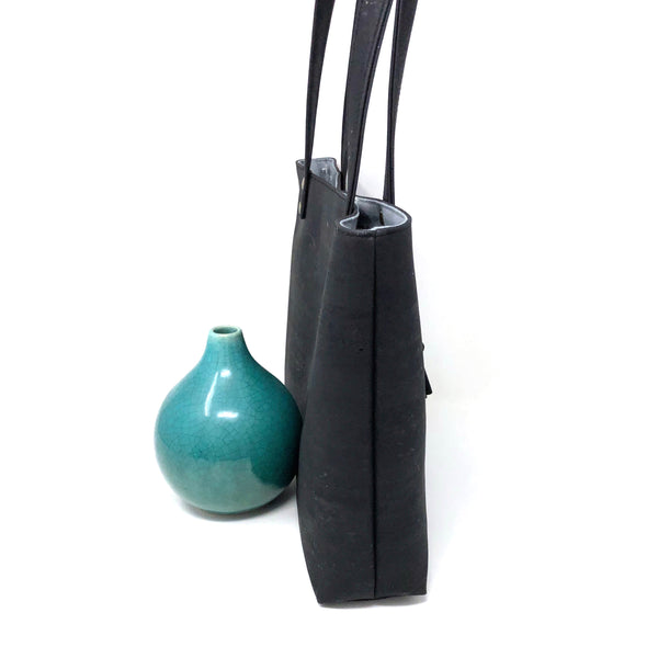 Bucket Handbag Sustainable Black Cork - Customize Your Lining!