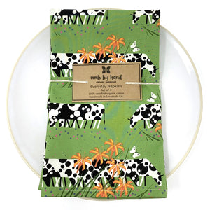 Organic Napkins - Set of 4 Charley Harper Cow Line