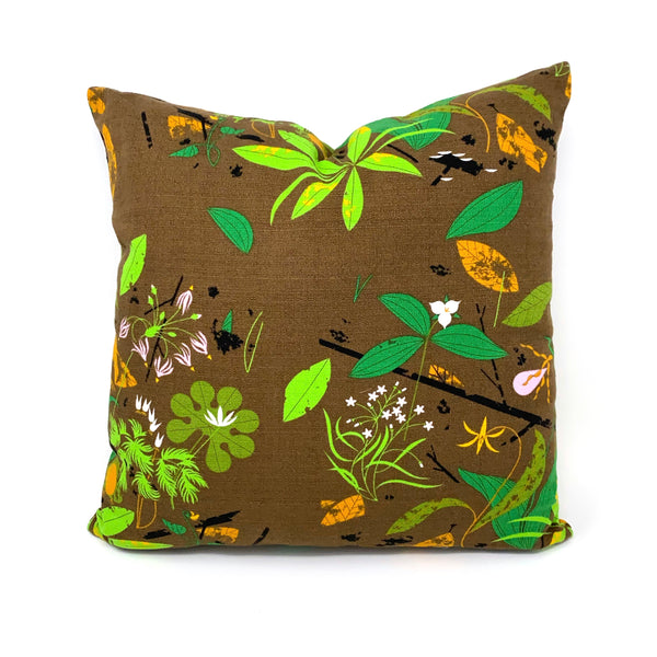 Throw Pillow Cover Charley Harper Barkcloth Spring Wildflowers