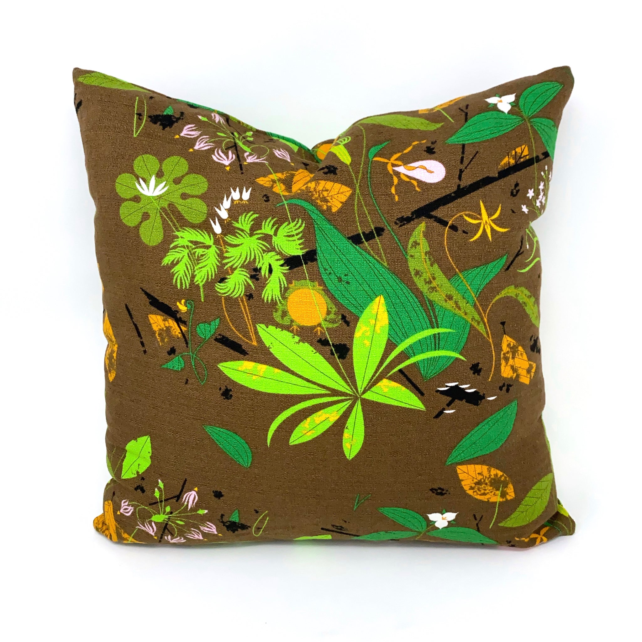 Throw Pillow Cover Charley Harper Barkcloth Spring Wildflowers