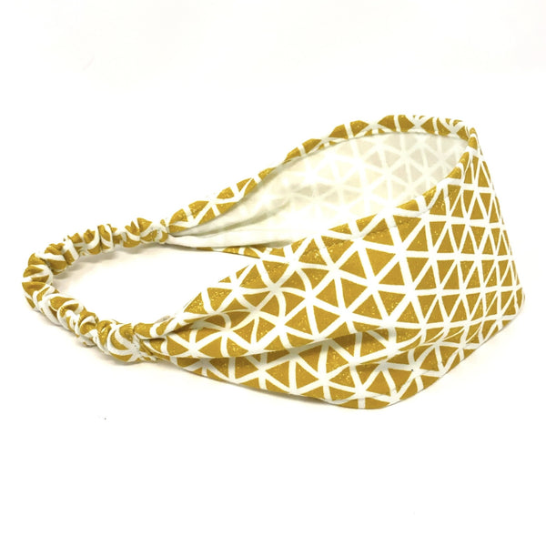 Organic Headband Citron Triangles