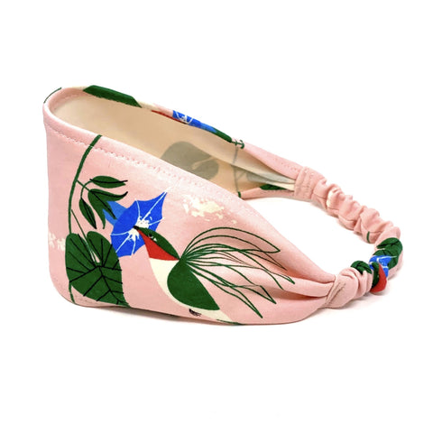 Organic Headband Charley Harper Pink Hummingbird
