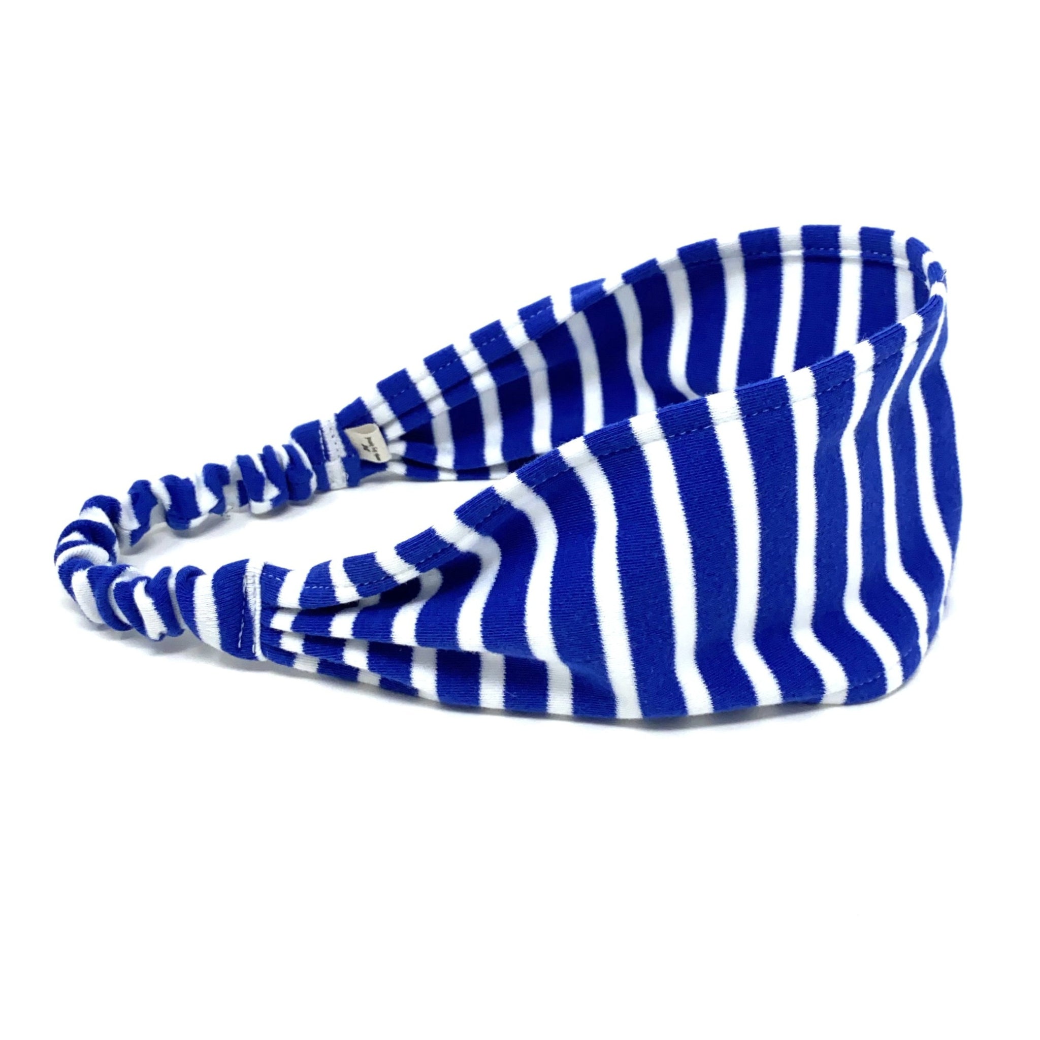 Organic Headband Blue Stripes