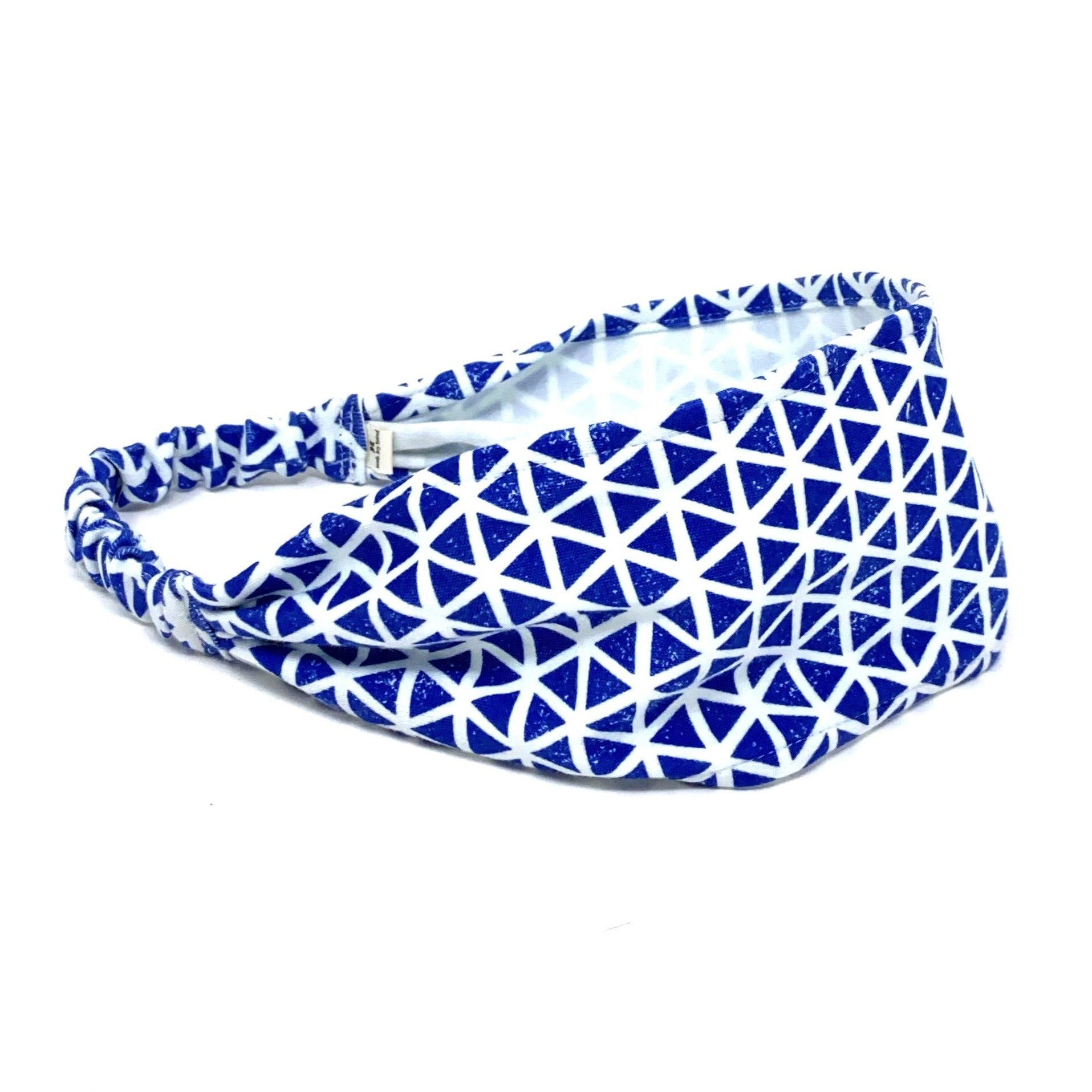 Organic Headband Blue Triangles