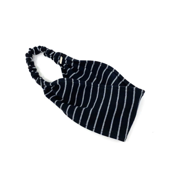Organic Headband Black and Gray Stripes