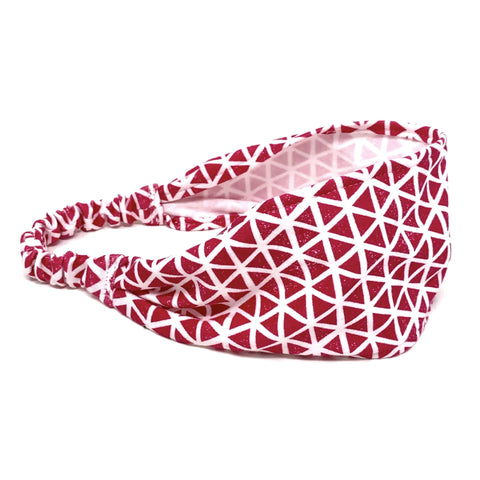 Organic Headband Pink Triangles