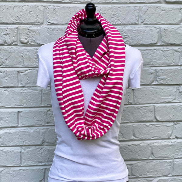 Infinity Scarf Pink Stripes