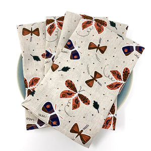 Organic Linen Cotton Blend Napkins - Set of 4 Flutter