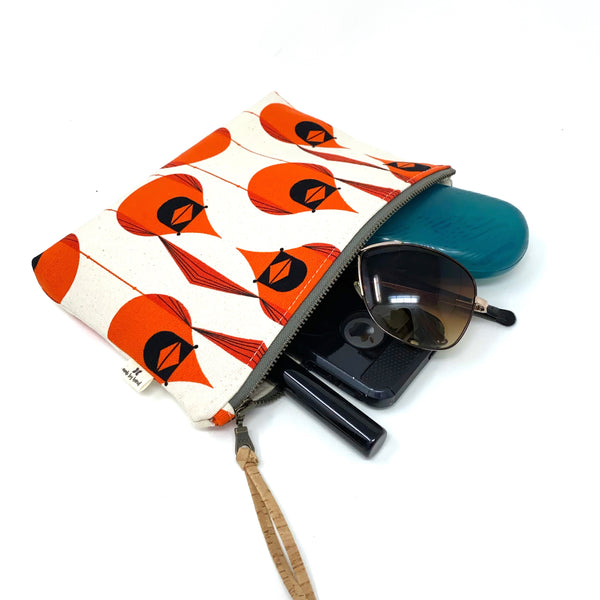 Slim Zip Pouch Charley Harper Cardinal Stagger - 3 Sizes