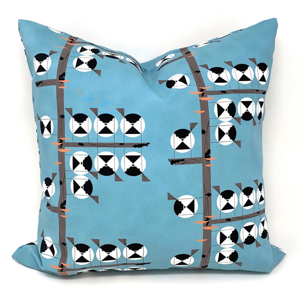 Throw Pillow Cover Charley Harper Chickadees