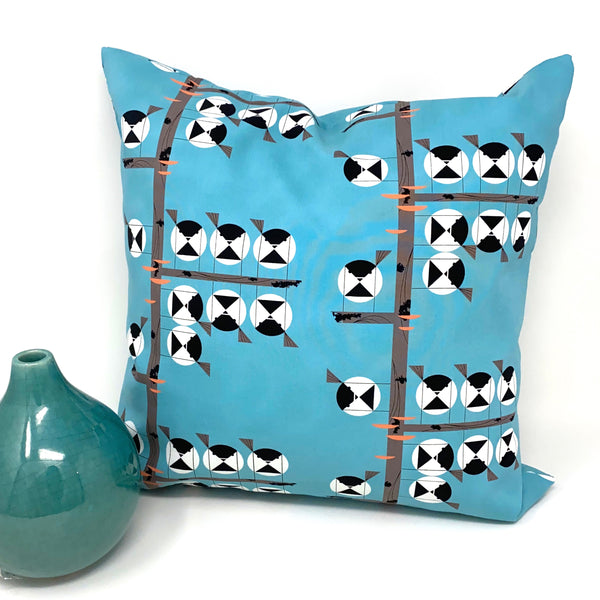 Throw Pillow Cover Charley Harper Chickadees