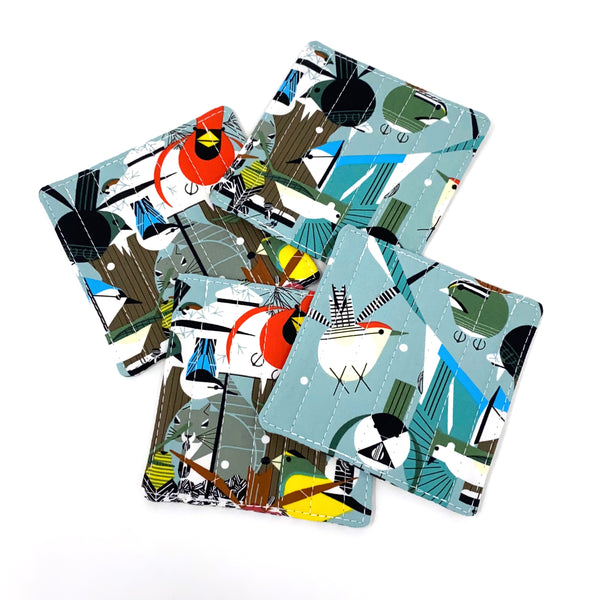 Coasters Set of 4 Charley Harper Christmas Card