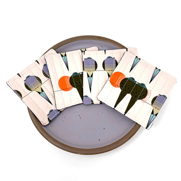Coasters Set of 4 Charley Harper Lovey Dovey