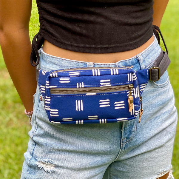 Fanny Pack Blue Dashes